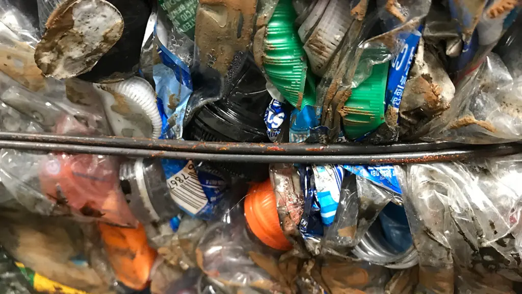 Plastic bottles ready for recycling process